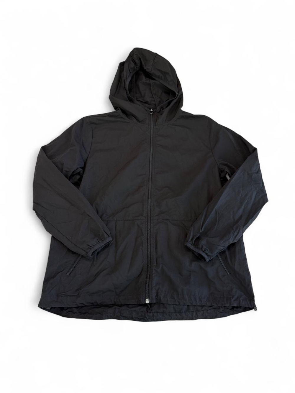 Offline by Aerie Black Lightweight Hooded Windbreaker Jacket